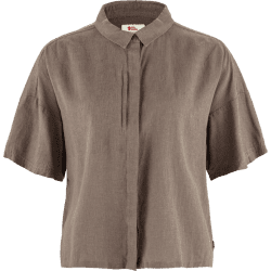 Fjallraven Övik Hemp Camp Shirt SS Dames Brown